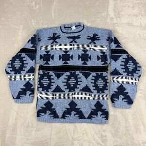 VTG Fox Hollow Sweater Youth L 14/16 Aztec Southwestern Geometric AOP USA Made
